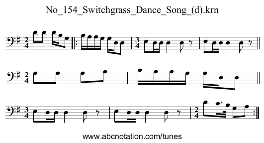 No_154_Switchgrass_Dance_Song_(d).krn - staff notation