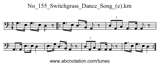 No_155_Switchgrass_Dance_Song_(e).krn - staff notation