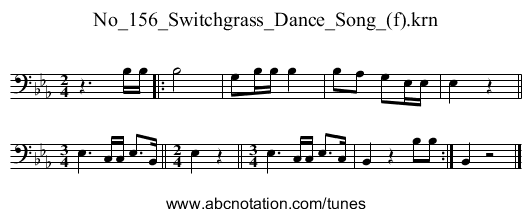 No_156_Switchgrass_Dance_Song_(f).krn - staff notation