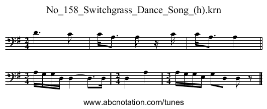 No_158_Switchgrass_Dance_Song_(h).krn - staff notation