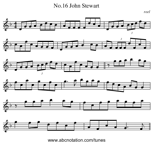 No.16 John Stewart - staff notation