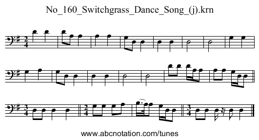 No_160_Switchgrass_Dance_Song_(j).krn - staff notation