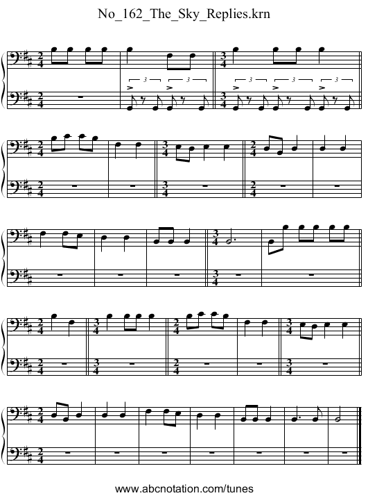 No_162_The_Sky_Replies.krn - staff notation