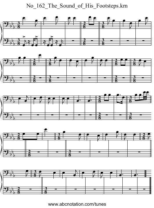 No_162_The_Sound_of_His_Footsteps.krn - staff notation