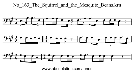 No_163_The_Squirrel_and_the_Mesquite_Beans.krn - staff notation
