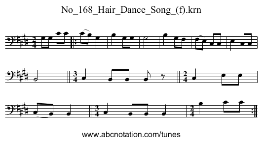 No_168_Hair_Dance_Song_(f).krn - staff notation