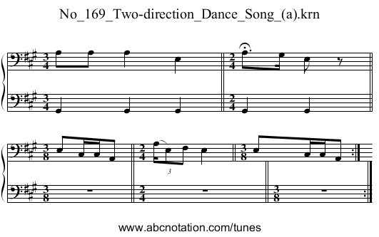 No_169_Two-direction_Dance_Song_(a).krn - staff notation