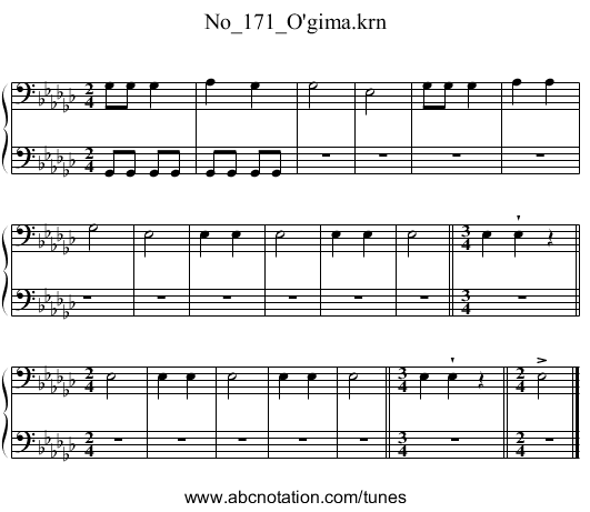 No_171_O'gima.krn - staff notation