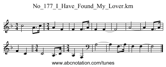 No_177_I_Have_Found_My_Lover.krn - staff notation