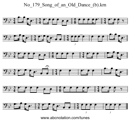 No_179_Song_of_an_Old_Dance_(b).krn - staff notation