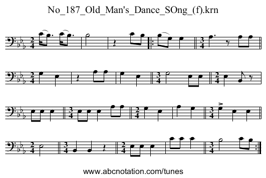No_187_Old_Man's_Dance_SOng_(f).krn - staff notation