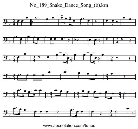 No_189_Snake_Dance_Song_(b).krn - staff notation