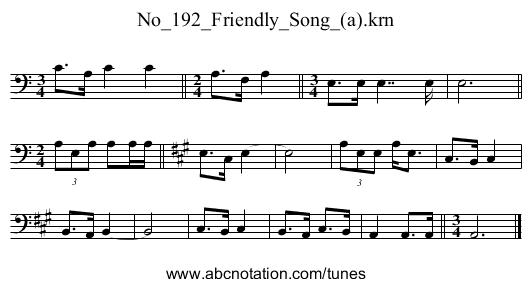 No_192_Friendly_Song_(a).krn - staff notation