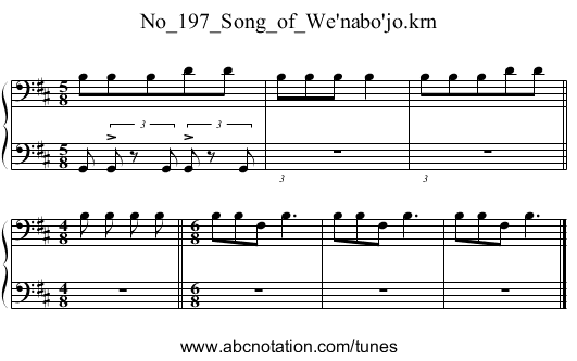 No_197_Song_of_We'nabo'jo.krn - staff notation