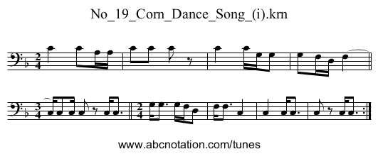 No_19_Corn_Dance_Song_(i).krn - staff notation