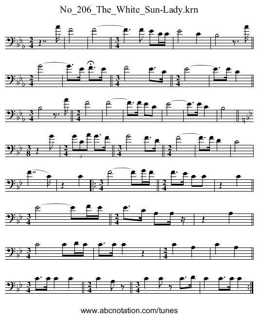 No_206_The_White_Sun-Lady.krn - staff notation