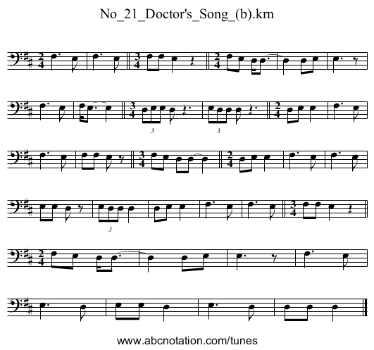 No_21_Doctor's_Song_(b).krn - staff notation