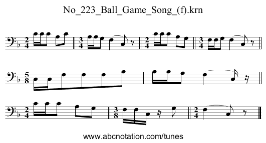 No_223_Ball_Game_Song_(f).krn - staff notation