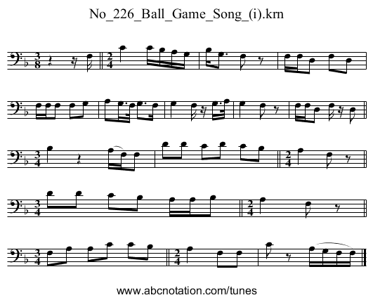 No_226_Ball_Game_Song_(i).krn - staff notation