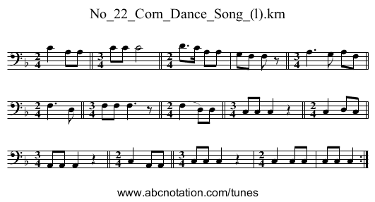 No_22_Corn_Dance_Song_(l).krn - staff notation