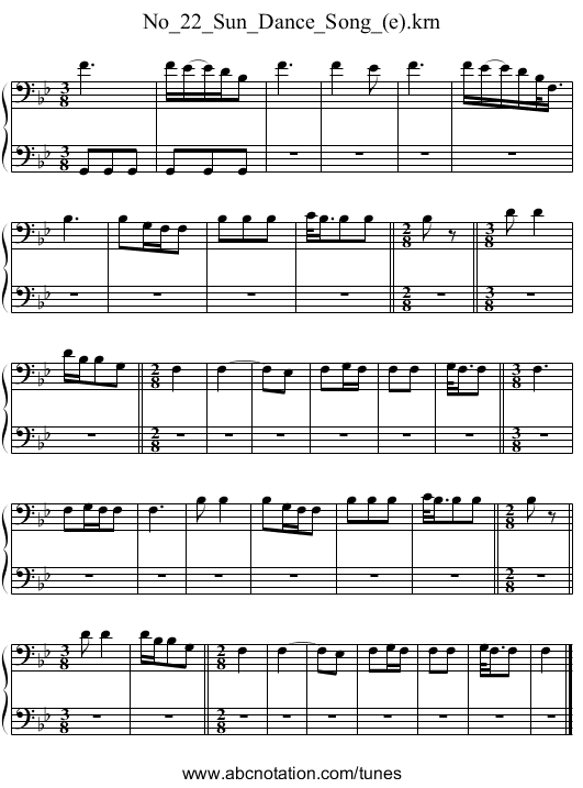 No_22_Sun_Dance_Song_(e).krn - staff notation