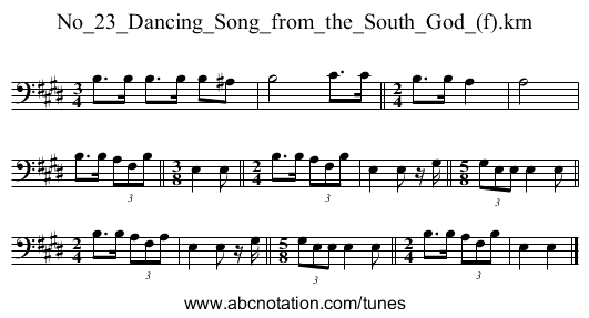 No_23_Dancing_Song_from_the_South_God_(f).krn - staff notation
