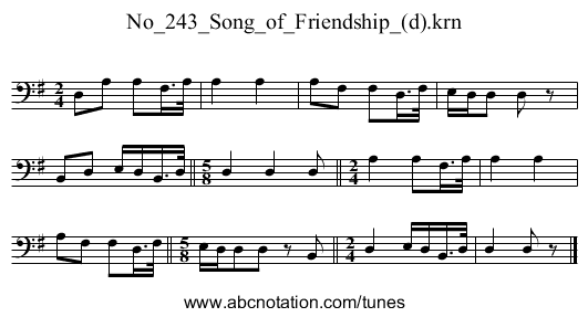 No_243_Song_of_Friendship_(d).krn - staff notation