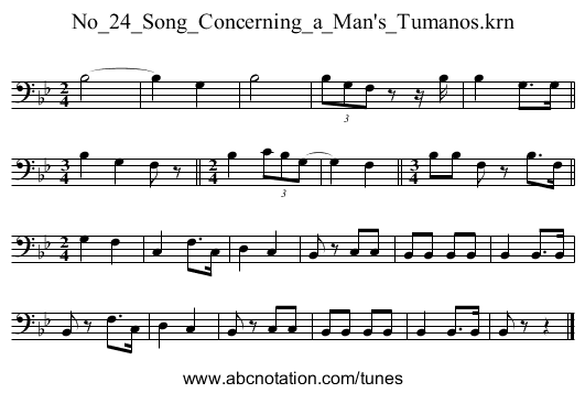 No_24_Song_Concerning_a_Man's_Tumanos.krn - staff notation