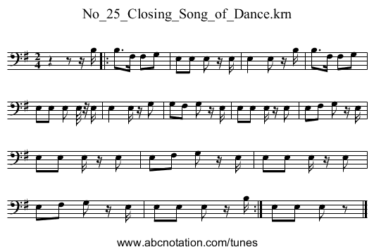 No_25_Closing_Song_of_Dance.krn - staff notation
