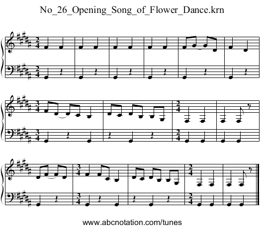 No_26_Opening_Song_of_Flower_Dance.krn - staff notation