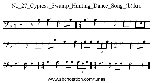 No_27_Cypress_Swamp_Hunting_Dance_Song_(b).krn - staff notation