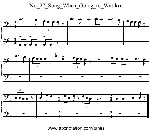 No_27_Song_When_Going_to_War.krn - staff notation