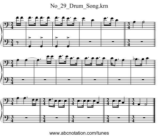 No_29_Drum_Song.krn - staff notation