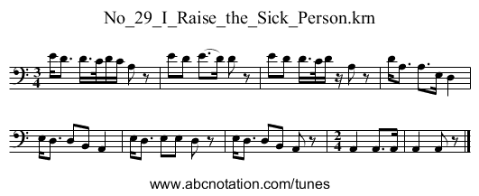 No_29_I_Raise_the_Sick_Person.krn - staff notation