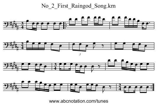 No_2_First_Raingod_Song.krn - staff notation