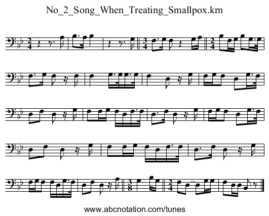 No_2_Song_When_Treating_Smallpox.krn - staff notation