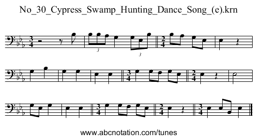 No_30_Cypress_Swamp_Hunting_Dance_Song_(e).krn - staff notation