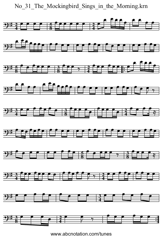 No_31_The_Mockingbird_Sings_in_the_Morning.krn - staff notation