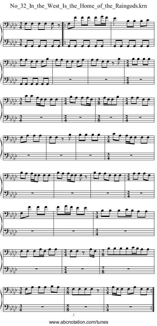 No_32_In_the_West_Is_the_Home_of_the_Raingods.krn - staff notation