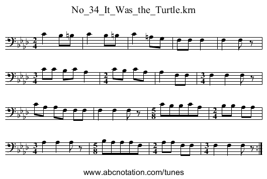 No_34_It_Was_the_Turtle.krn - staff notation