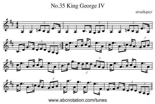 No.35 King George IV - staff notation