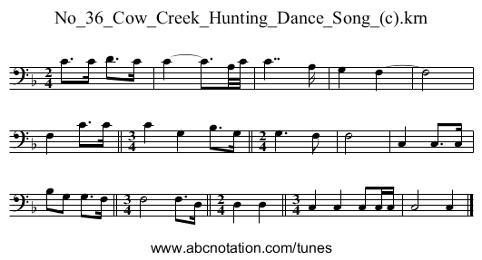 No_36_Cow_Creek_Hunting_Dance_Song_(c).krn - staff notation