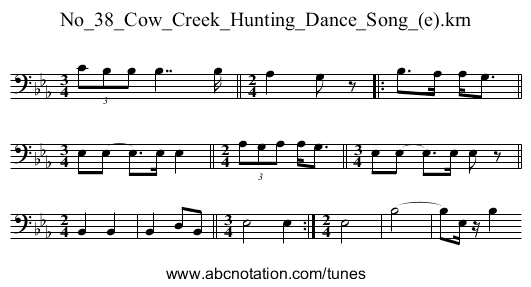 No_38_Cow_Creek_Hunting_Dance_Song_(e).krn - staff notation