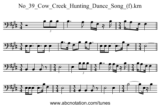No_39_Cow_Creek_Hunting_Dance_Song_(f).krn - staff notation