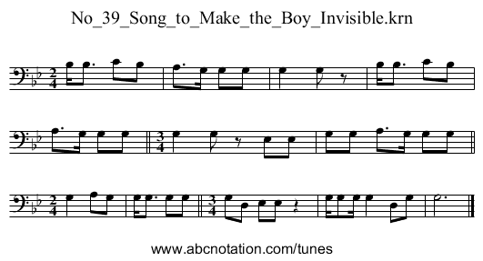 No_39_Song_to_Make_the_Boy_Invisible.krn - staff notation