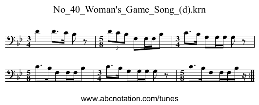 No_40_Woman's_Game_Song_(d).krn - staff notation