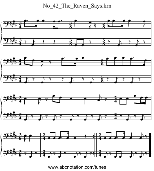 No_42_The_Raven_Says.krn - staff notation