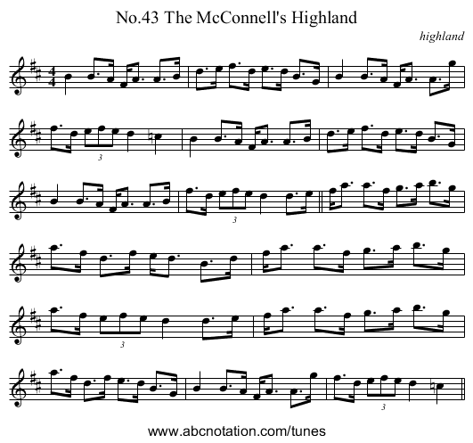 No.43 The McConnell's Highland - staff notation