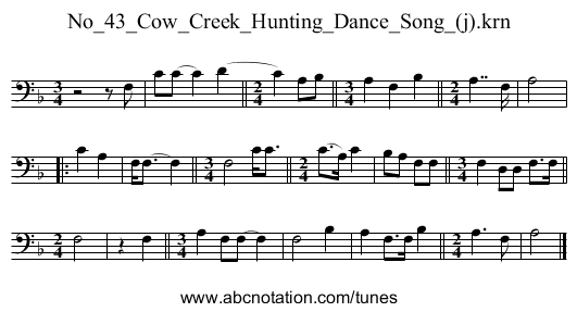 No_43_Cow_Creek_Hunting_Dance_Song_(j).krn - staff notation