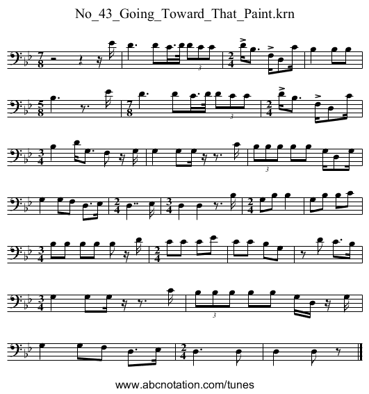 No_43_Going_Toward_That_Paint.krn - staff notation